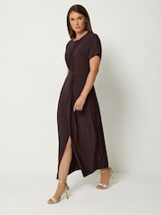 Қоңыр - Long Tall Sally түйінмен безендірілген миди көйлек - 6суретінің 1 суреті