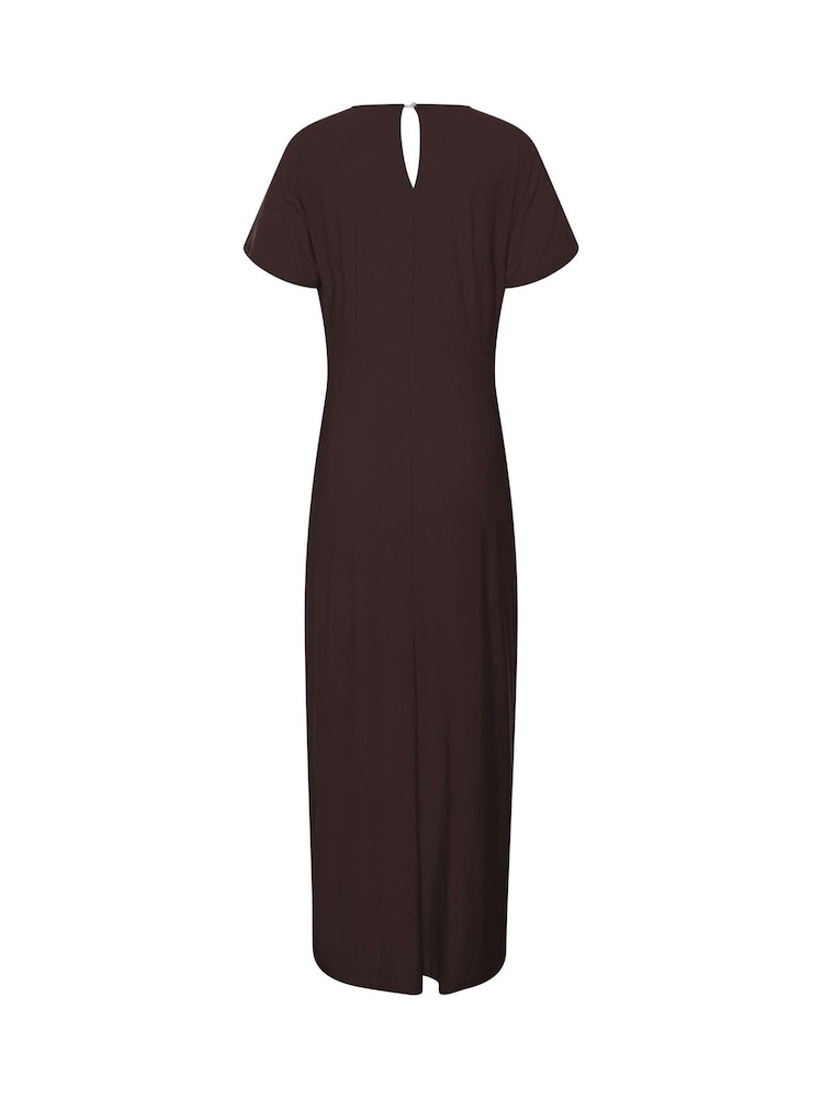 Қоңыр - Long Tall Sally түйінмен безендірілген миди көйлек - 6суретінің 6 суреті
