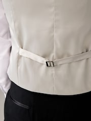 Champagne Gold Jacquard Leaf Regular Fit Waistcoat - Image 5 of 8