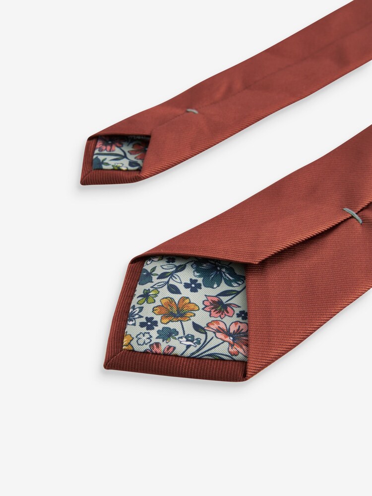 Bronze Orange Slim Twill Tie - Image 3 of 3