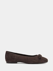Long Tall Sally Brown Suede Ballerina Pumps - Image 2 of 5