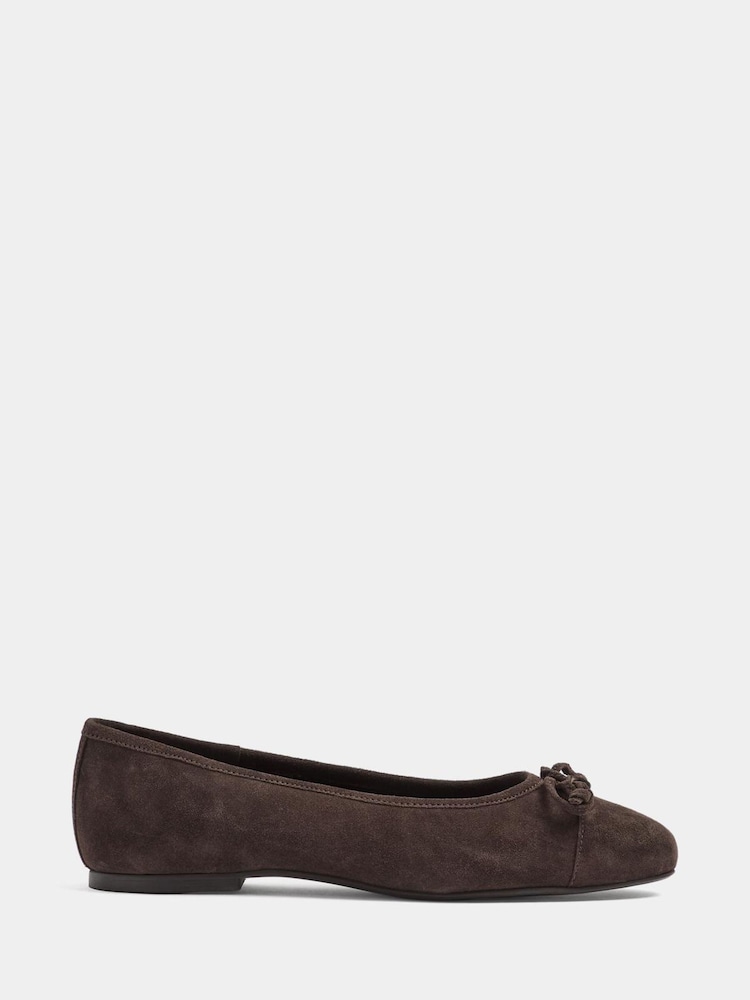 Long Tall Sally Brown Suede Ballerina Pumps - Image 2 of 5