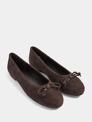 Long Tall Sally Brown Suede Ballerina Pumps - Image 3 of 5