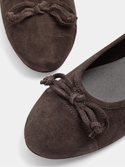 Long Tall Sally Brown Suede Ballerina Pumps - Image 5 of 5
