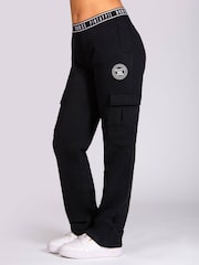 Pineapple Black Wide Leg Girls Cargo Joggers - Image 1 of 6