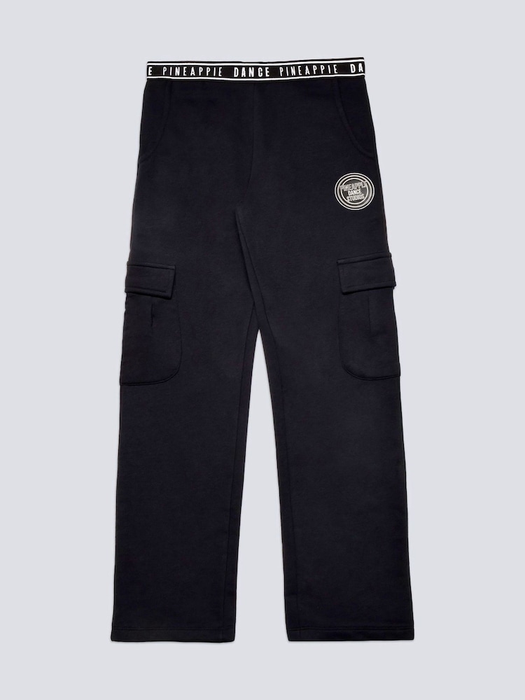 Pineapple Black Wide Leg Girls Cargo Joggers - Image 6 of 6