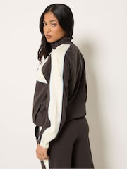 PixieGirl Petite Brown Colour Block Quarter Zip Sweatshirt - Image 3 of 6