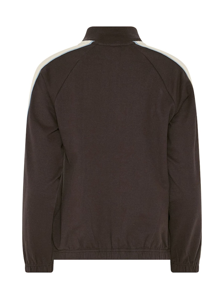 PixieGirl Petite Brown Colour Block Quarter Zip Sweatshirt - Image 6 of 6 PixieGirl Petite Brown Colour Block Quarter Zip Sweatshirt - Image 6 of 6
