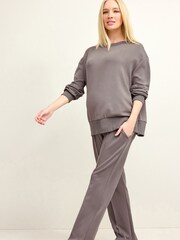 Mocha Brown Maternity Co-ord Wide Leg Jogging Bottoms - Image 1 of 4