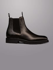 Charles Tyrwhitt Brown Grain Leather Rubber Sole Chelsea Boots - Image 1 of 4