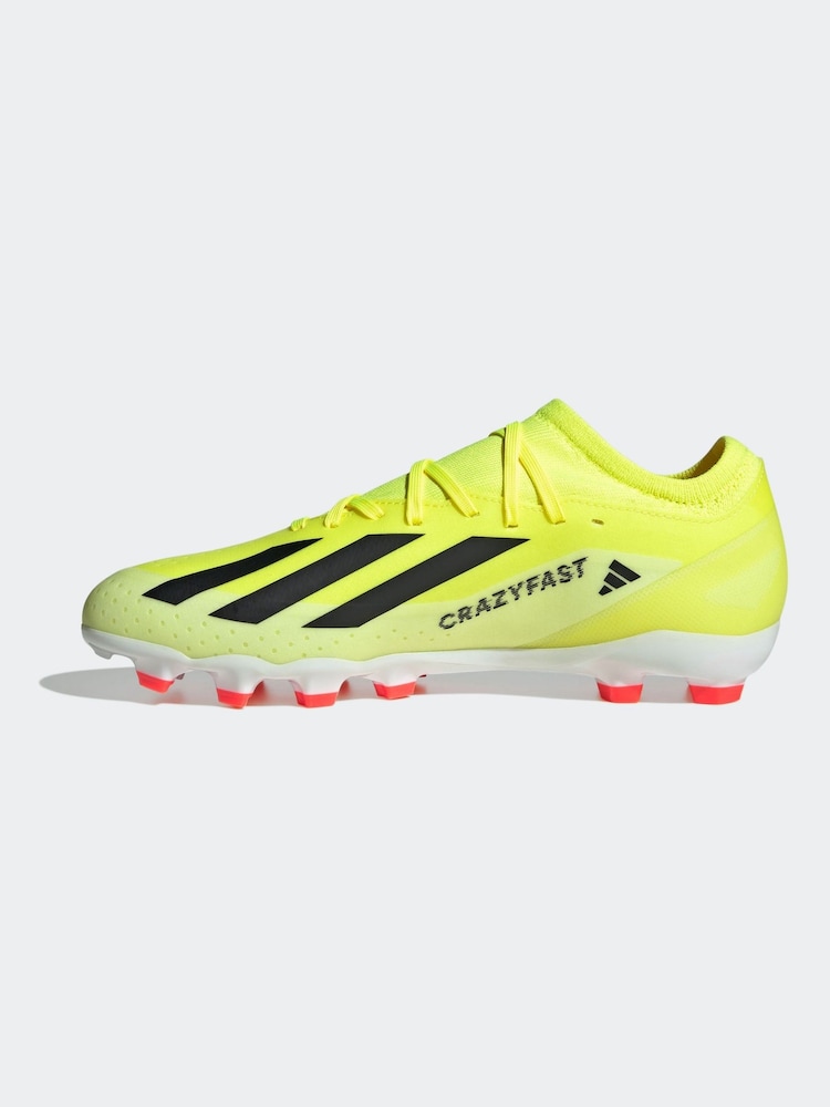 adidas Yellow Football X Crazyfast League Multi-Ground Adult Boots - Image 2 of 9