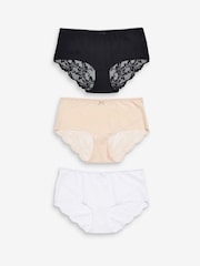 Praline Nude Midi No VPL Lace Back Briefs 3 Pack - Image 1 of 9