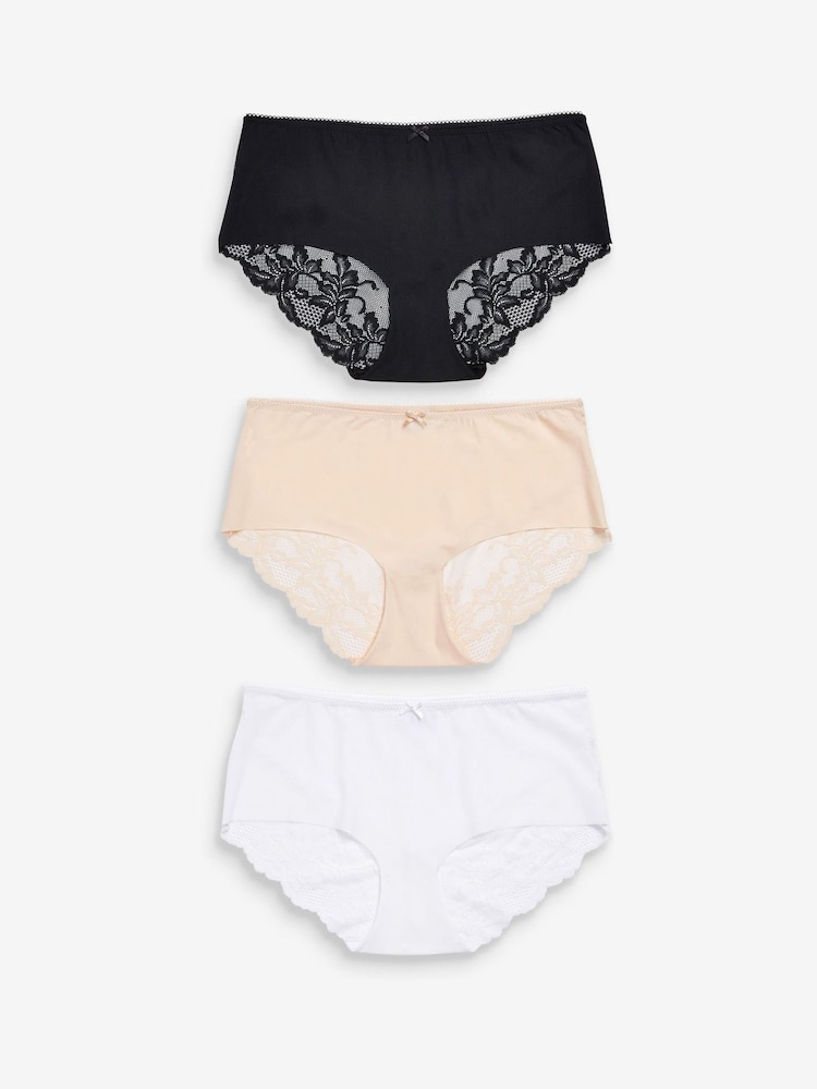 Praline Nude Midi No VPL Lace Back Briefs 3 Pack - Image 1 of 9