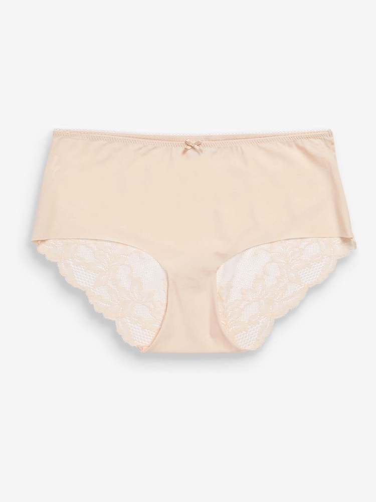 Couleur praline - Lot de 3 culottes sans VPL avec dos en dentelle - Image 8 of 9