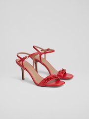 LK Bennett Ivonne Leather Kitten Heel Sandals - Image 2 of 4