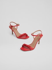 LK Bennett Ivonne Leather Kitten Heel Sandals - Image 3 of 4