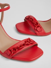 LK Bennett Ivonne Leather Kitten Heel Sandals - Image 4 of 4