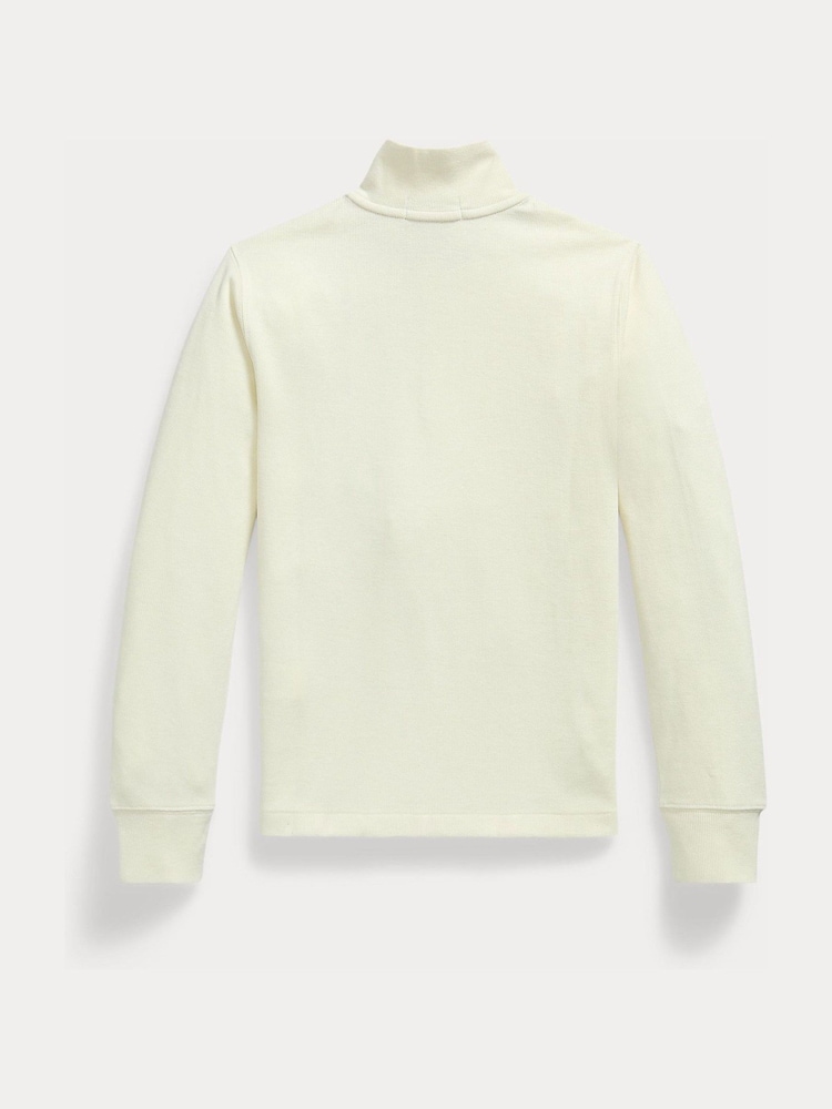 Polo Ralph Lauren White Logo Quarter Zip Jersey Sweatshirt - Image 2 of 2 Polo Ralph Lauren White Logo Quarter Zip Jersey Sweatshirt - Image 2 of 2