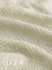 Champagne Gold Long Sleeve Sheer Metallic Sparkle Top - Image 6 of 6