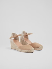 LK Bennett Beige Natural Marissa Suede Ankle Strap Espadrilles - Image 2 of 4