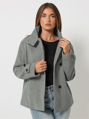 Long Tall Sally Grey Cosy Funnel Neck Jacket - Image 2 of 7