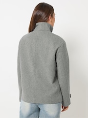 Long Tall Sally Grey Cosy Funnel Neck Jacket - Image 4 of 7