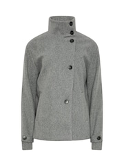 Long Tall Sally Grey Cosy Funnel Neck Jacket - Image 6 of 7