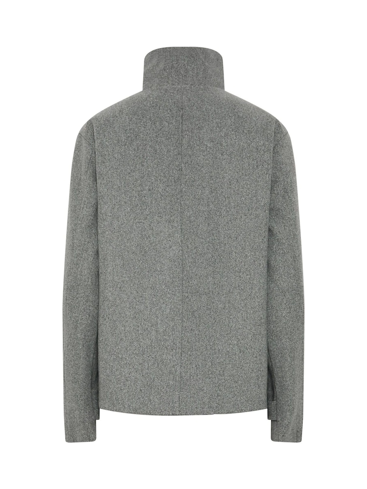 Long Tall Sally Grey Cosy Funnel Neck Jacket - Image 7 of 7 Long Tall Sally Grey Cosy Funnel Neck Jacket - Image 7 of 7
