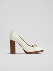 LK Bennett Natural Attley Grainy Leather Platform Loafers - Image 1 of 4