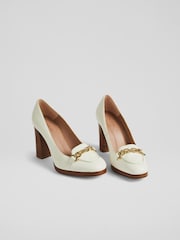 LK Bennett Natural Attley Grainy Leather Platform Loafers - Image 3 of 4