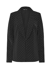 Long Tall Sally Black Studded Blazer Jacket - Image 6 of 7