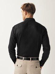 Black Slim Fit Trimmed Formal Shirt - Image 3 of 10