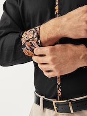 Black Slim Fit Trimmed Formal Shirt - Image 6 of 10
