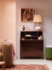 Swoon Mid Brown Jacques Mango Wood 1 Door 3 Drawer Desk - Image 1 of 9