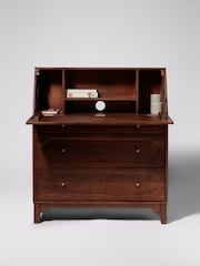 Swoon Mid Brown Jacques Mango Wood 1 Door 3 Drawer Desk - Image 4 of 9