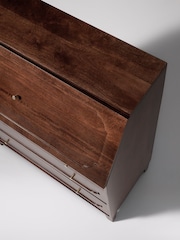 Swoon Mid Brown Jacques Mango Wood 1 Door 3 Drawer Desk - Image 6 of 9