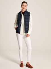 Joules Bramley Blue Showerproof Packable Padded Gilet - Image 3 of 6