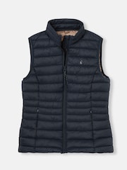 Joules Bramley Blue Showerproof Packable Padded Gilet - Image 6 of 6