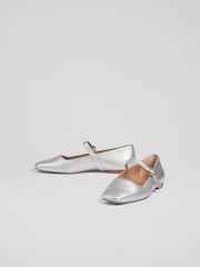 LK Bennett Silver Leather Willow Mary Jane Shoes - Image 3 of 4