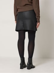 M&Co Black Coated Seam Detail A-Line Skirt - Image 3 of 6