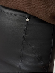 M&Co Black Coated Seam Detail A-Line Skirt - Image 4 of 6