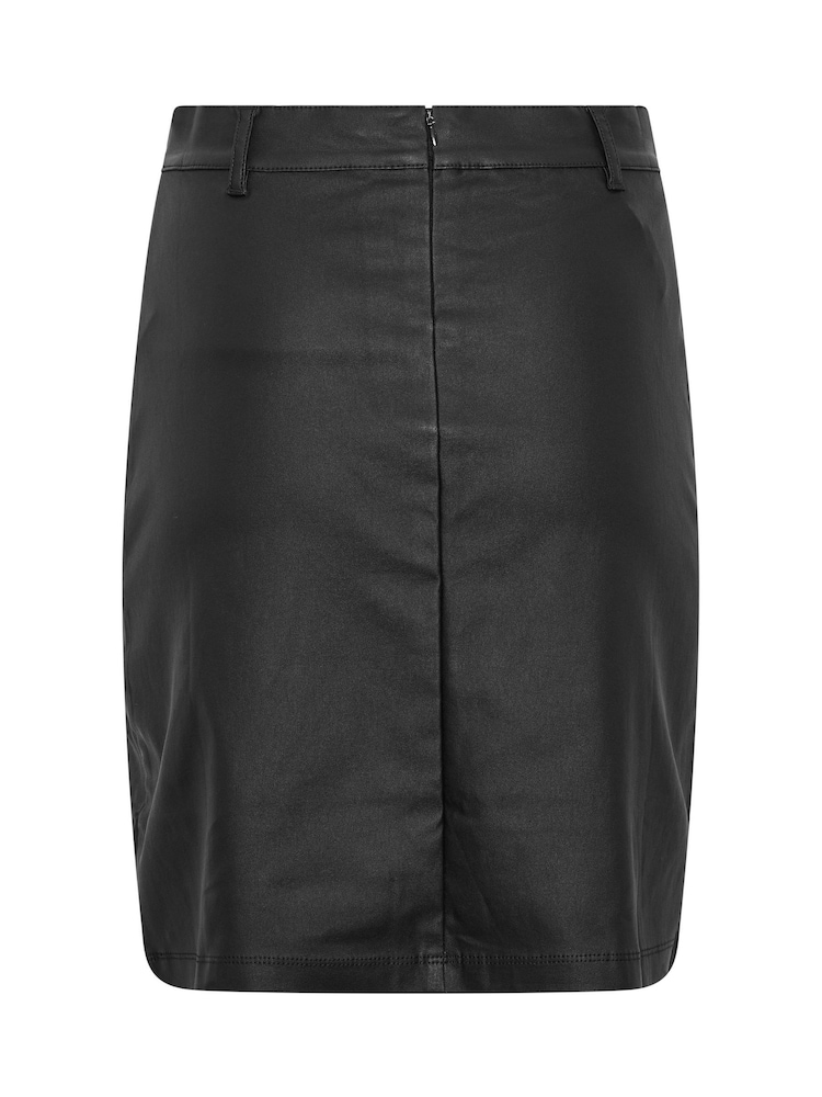 M&Co Black Coated Seam Detail A-Line Skirt - Image 6 of 6 M&Co Black Coated Seam Detail A-Line Skirt - Image 6 of 6