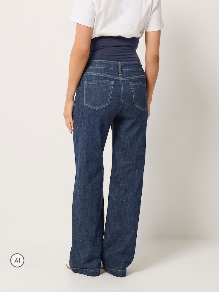 Long Tall Sally Indigo Blue Maternity Wide Leg Jeans - Image 2 of 6