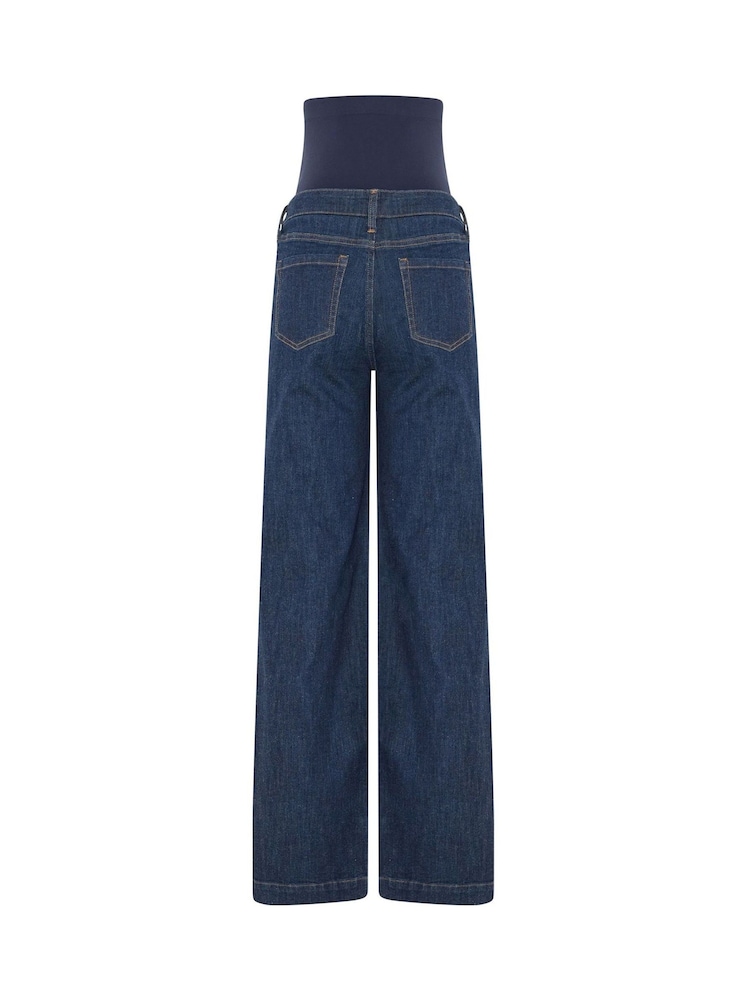 Long Tall Sally Indigo Blue Maternity Wide Leg Jeans - Image 6 of 6