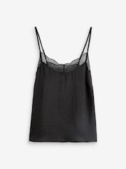 Black Lace Trim Strappy Cami Top - Image 4 of 5
