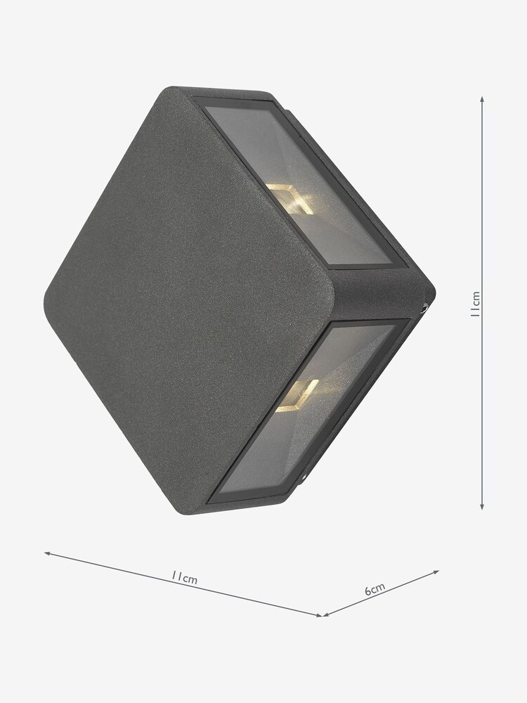 Dar Lighting Grey Weiss 4 Light Outdoor LED Wall Light - Image 2 of 4
