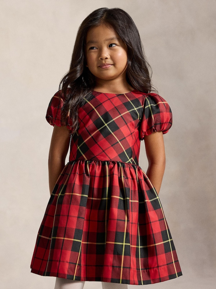 Polo Ralph Lauren Red Taffeta Woven Dress - Image 1 of 6