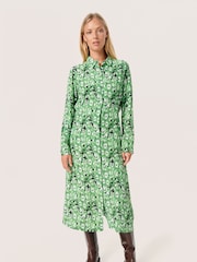 Soaked in Luxury Ina Long Sleeve Printed Shirt Dress - Image 1 of 6