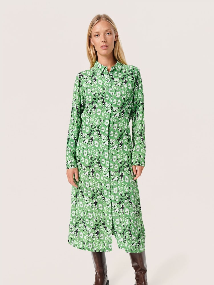 Soaked in Luxury Ina Long Sleeve Printed Shirt Dress - Image 1 of 6