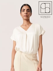 Soaked in Luxury Ioana Short Sleeve V-Neck Blouse - Image 7 of 7